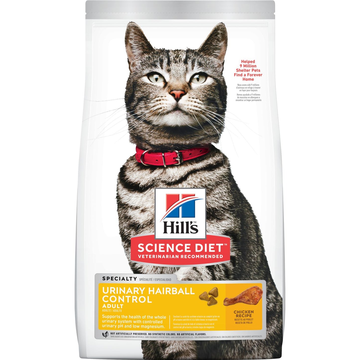 HILLS URINARY HAIRBALL CONTROL,( RECETA DE POLLO)