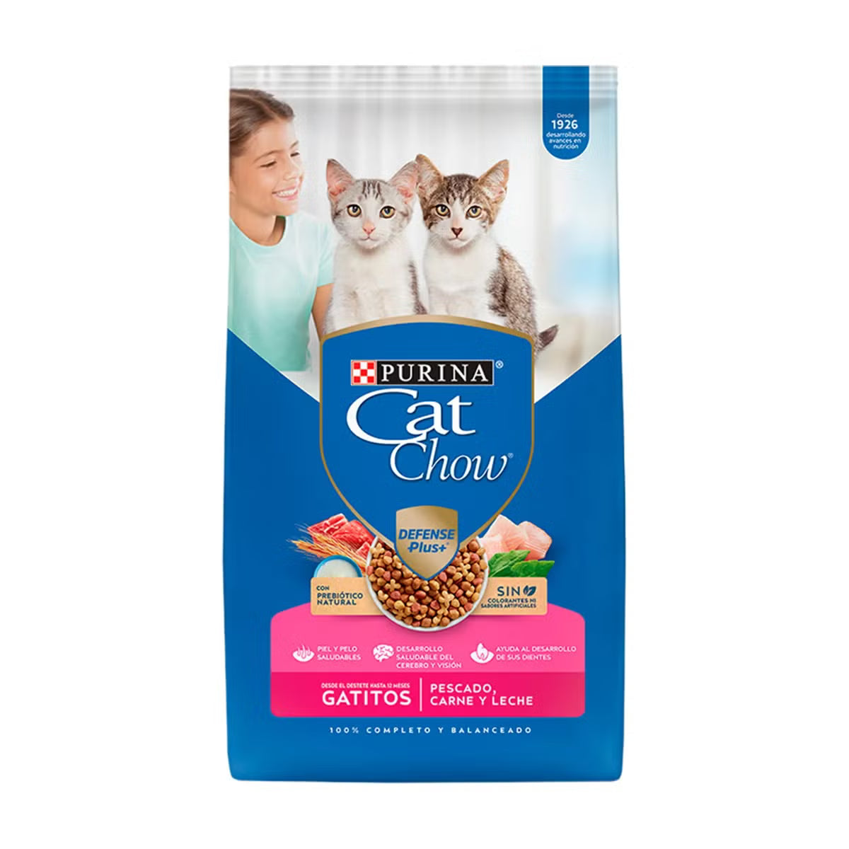 CAT CHOW KITTEN DE PESCADO, CARNE Y LECHE