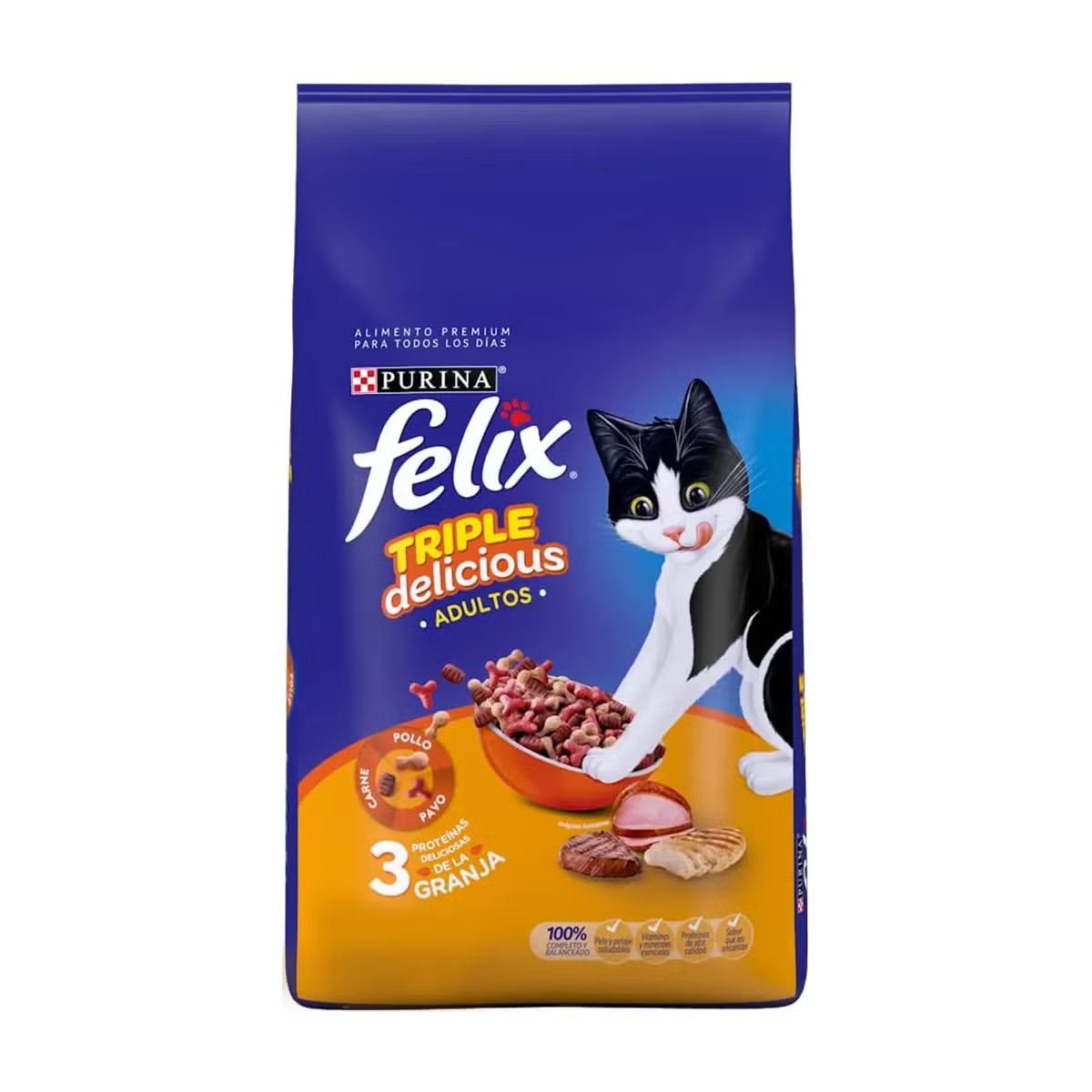 FELIX GATO ADULTO  POLLO CARNE Y PAVO