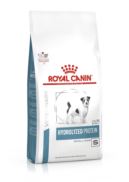 ROYAL CANIN HIDROLIZED SMALL DOG,(ALERGIA ALIMENTICIA, INTOLERANCIA AL ALIMENTO Y DIARREA CRONICA)